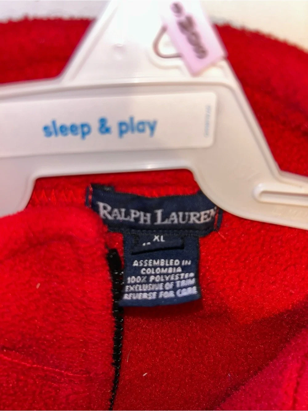 Ralph Lauren Red Fleece Zip-Up Jacket for Toddler 18-24 Months